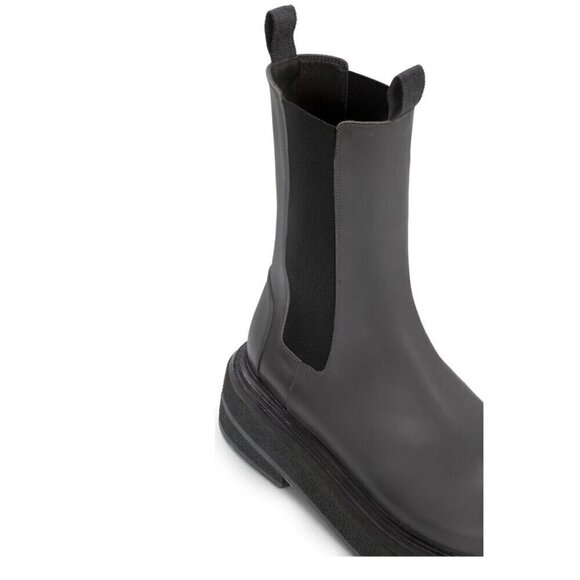 Marsell Zuccone Tronchetto Elast Chelsea Beatle Boots 37.5 7.5 Womens Lead Gray - Picture 13 of 14